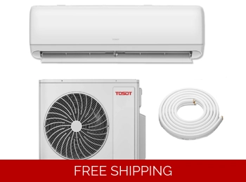 TOSOT 24K-Btu 19 SEER2 Mini Split Heat Pump (-13°F), Wi-Fi, 11.9 EER/8.5 HSPF (R32)